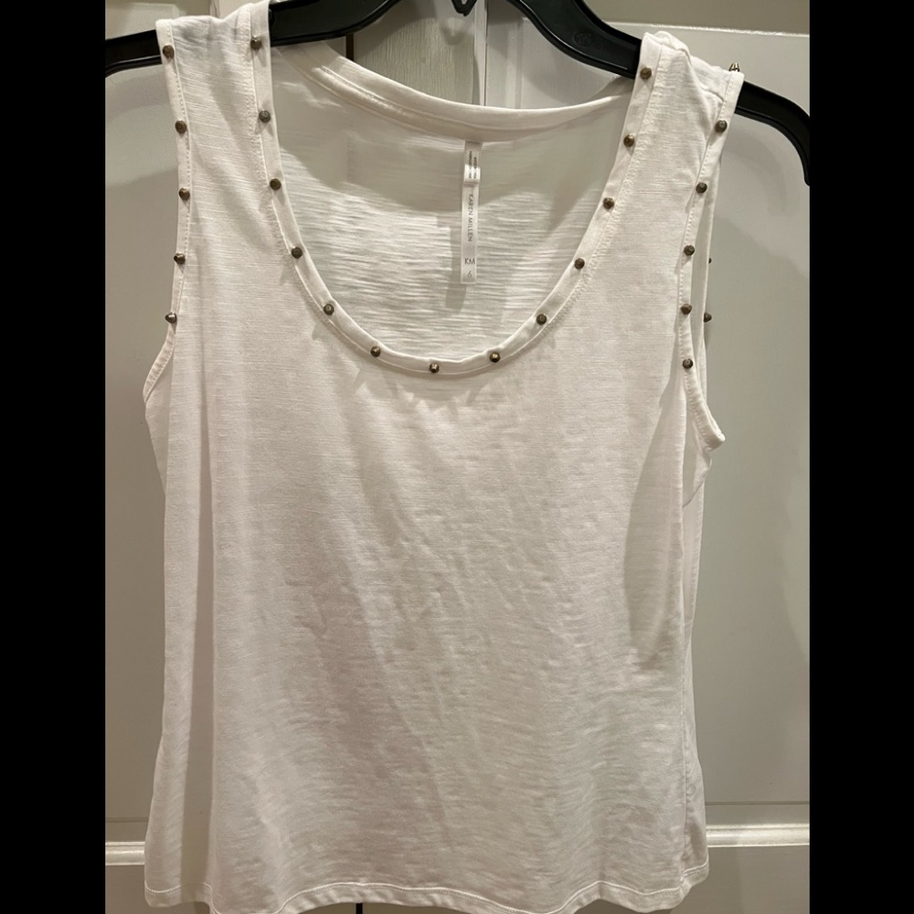 Karen Millen tank top with muted gold studs, size 6